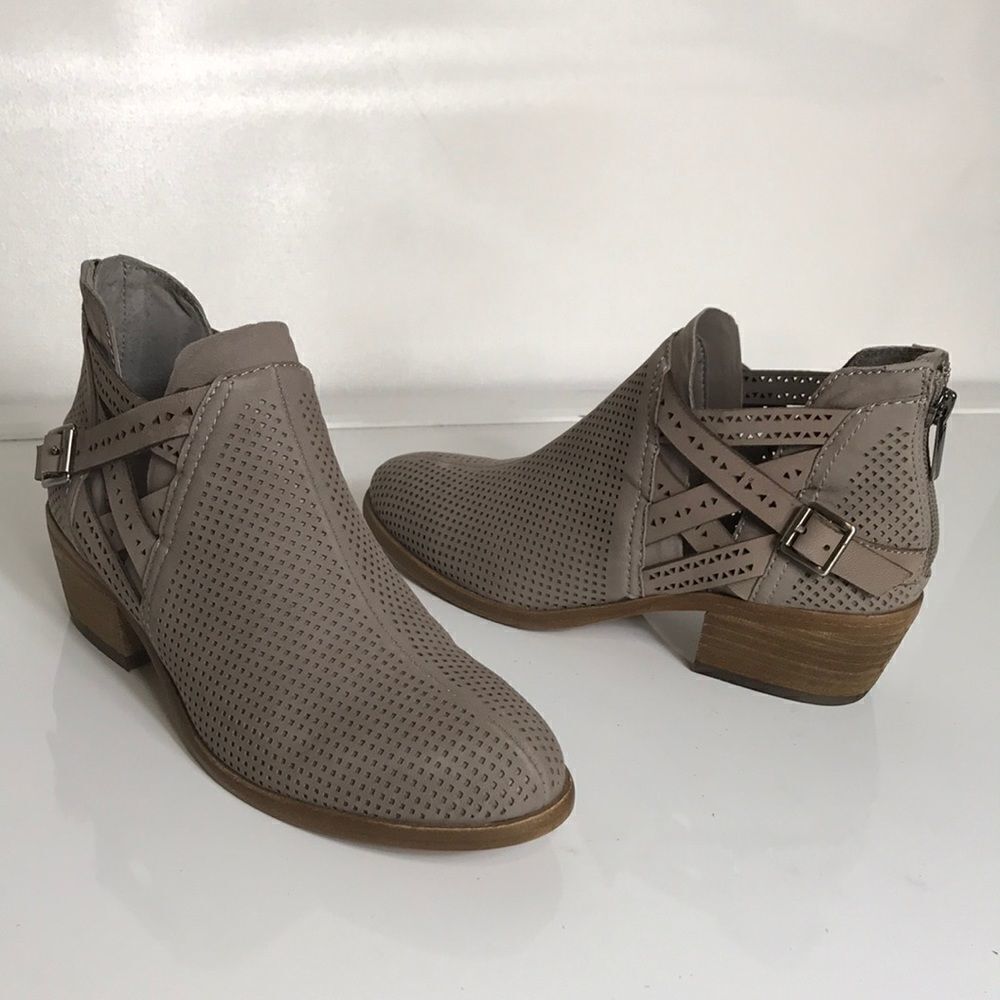 Vince Camuto Pranika Perforated Leather Buckle Boo